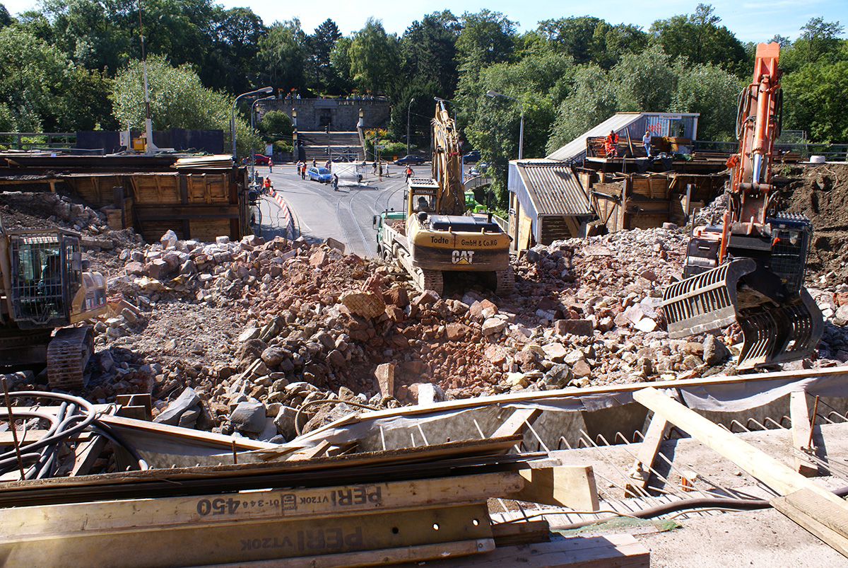 Demolition of the southern end