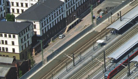 Noise barriers at Erfurt central station