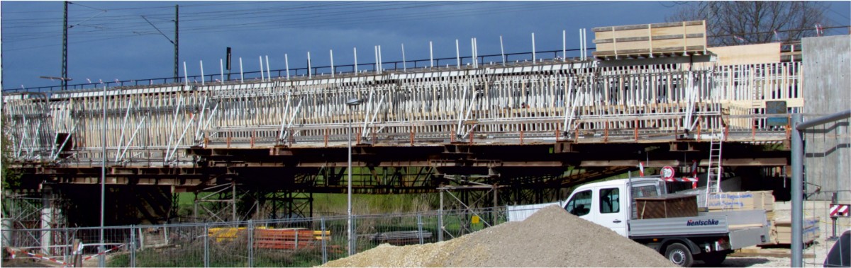 Traggerüst im 1. Bauabschnitt