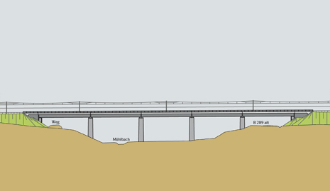 Plan view Mühlbach Bridge at Untersiemau