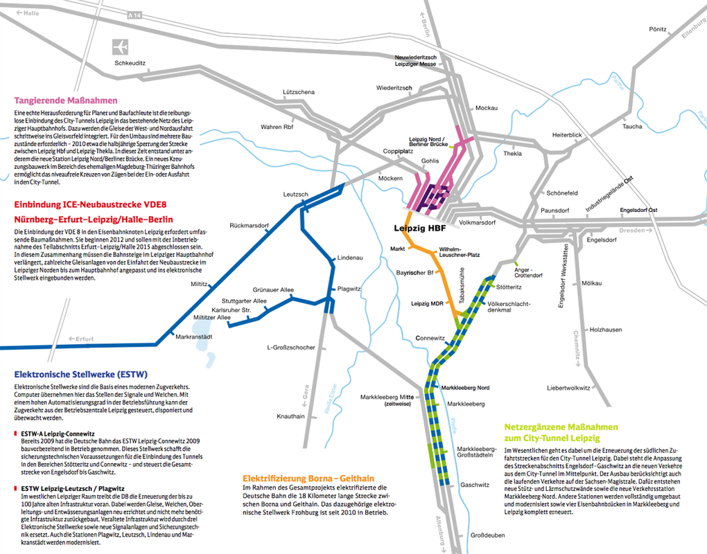 Einbindung der Aus- und Neubaustrecke VDE 8 in den Knoten Leipzig