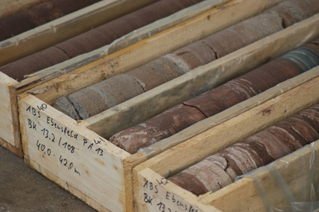 Drilling cores in crates