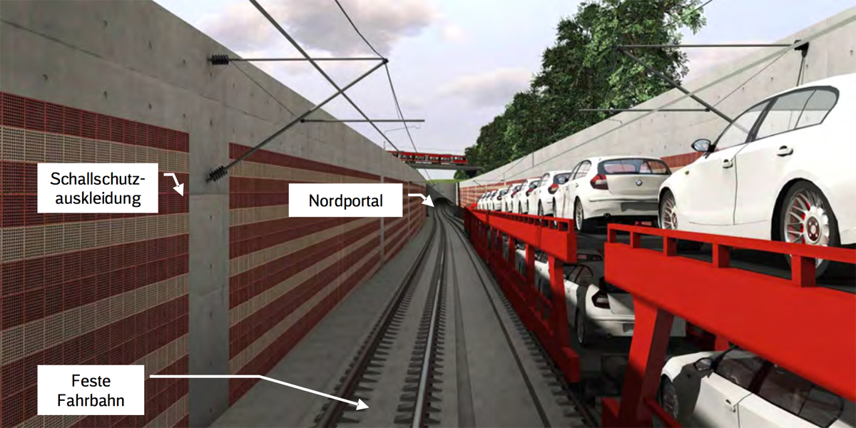 Nördlicher Trog mit Blick zum Nordportal